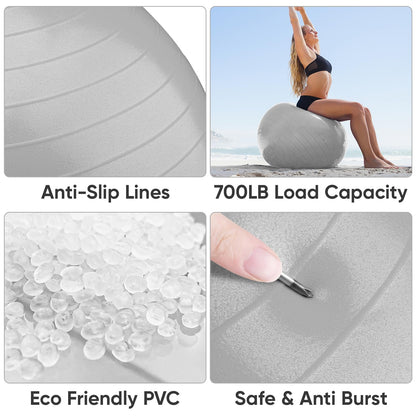 APEXUP Yoga & Pilates Ball - Anti Slip Heavy Duty Gym Ball for Fitness, Balance & Core Workout - My Store