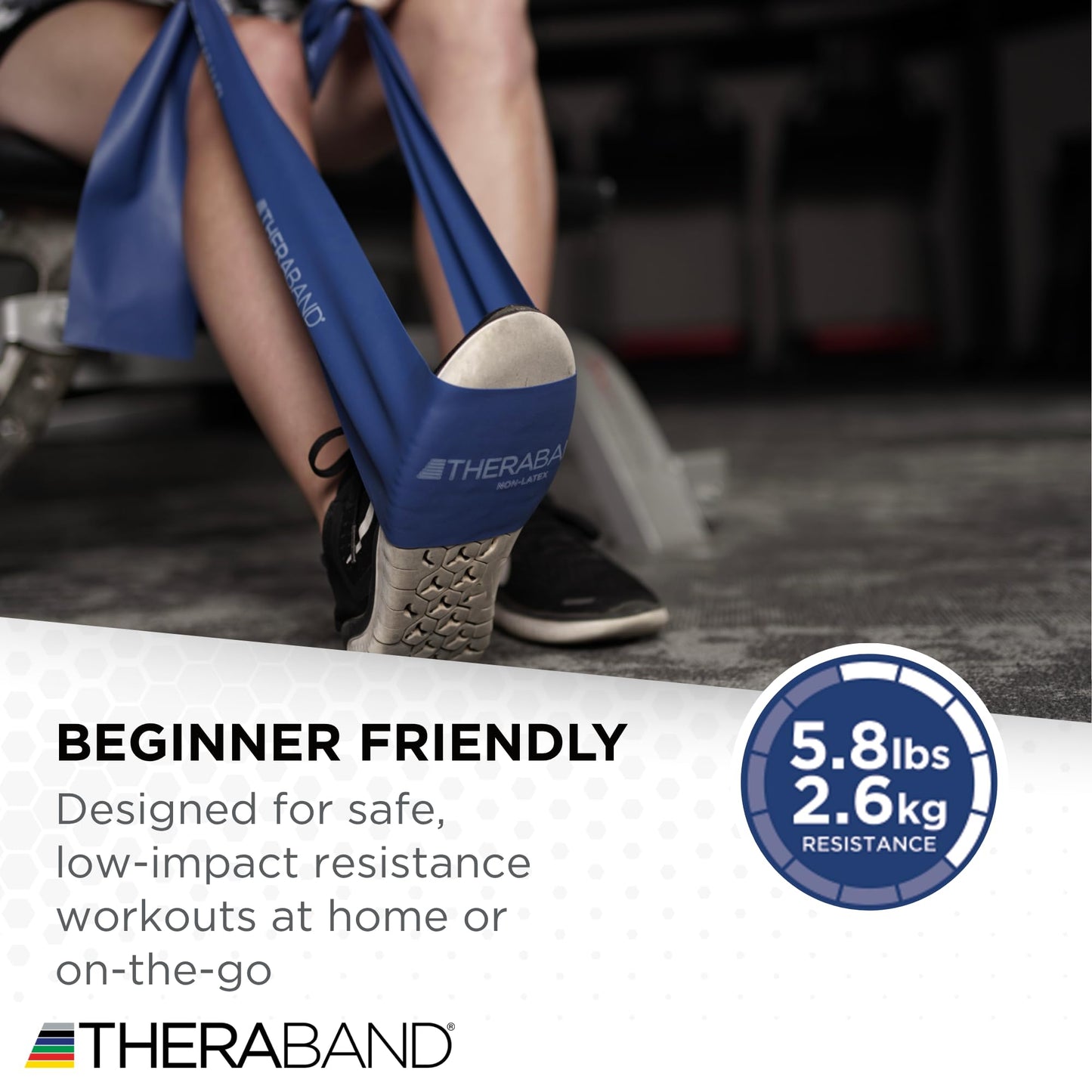 THERABAND Resistance Bands Set, Beginner Kit, Yellow, Red, Green, Non-Latex Elastic Bands for Exercise & Physical Therapy, Strength Training Bands for Upper & Lower Body Fitness - My Store