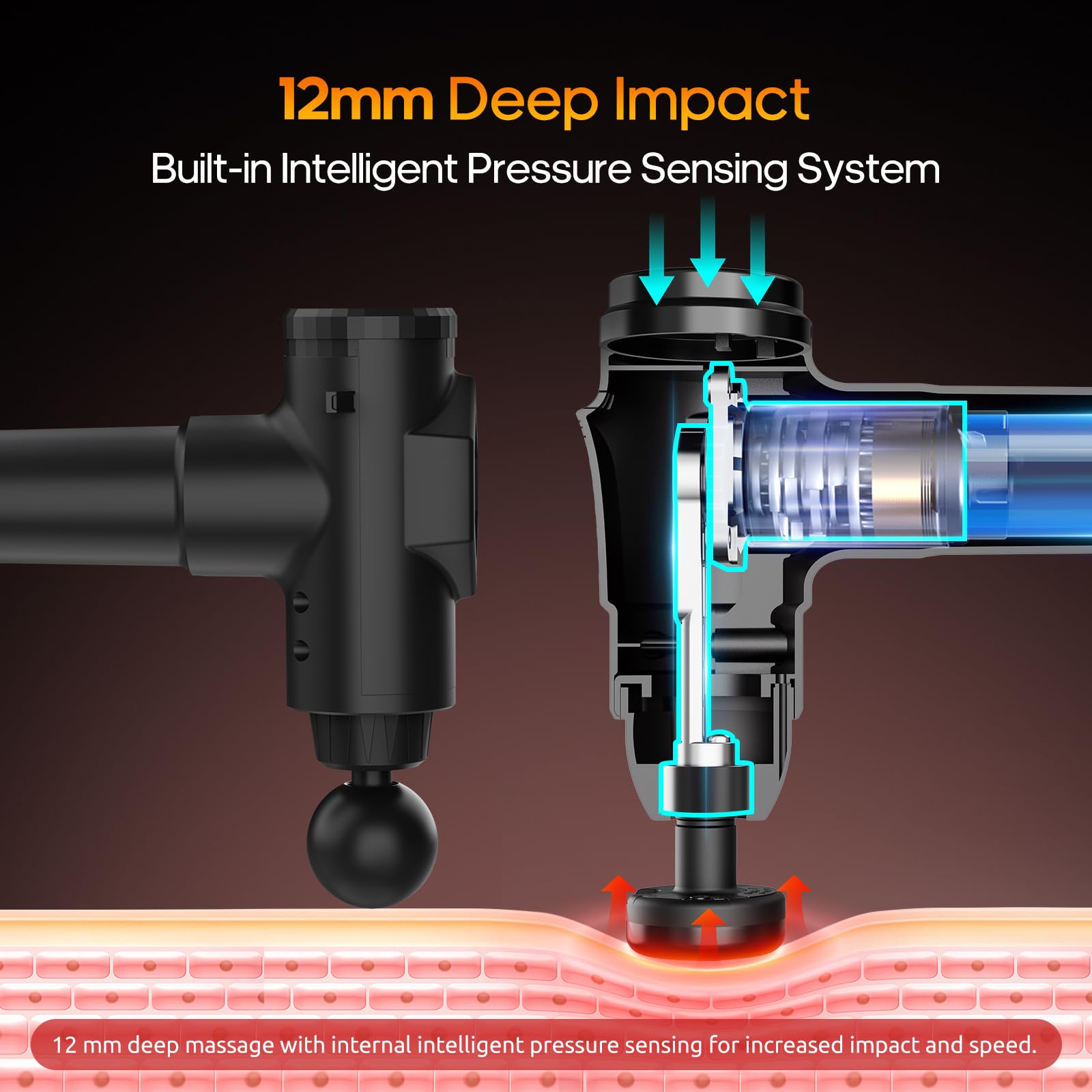 AERLANG Massage Gun with Heat Deep Tissue Back Massager Neck Massager for Pain Relief,Muscle Percussion Massage Gun, Birthday Gifts for Men Women Dad him Handheld Message Gun with 7Heads&Silent - My Store