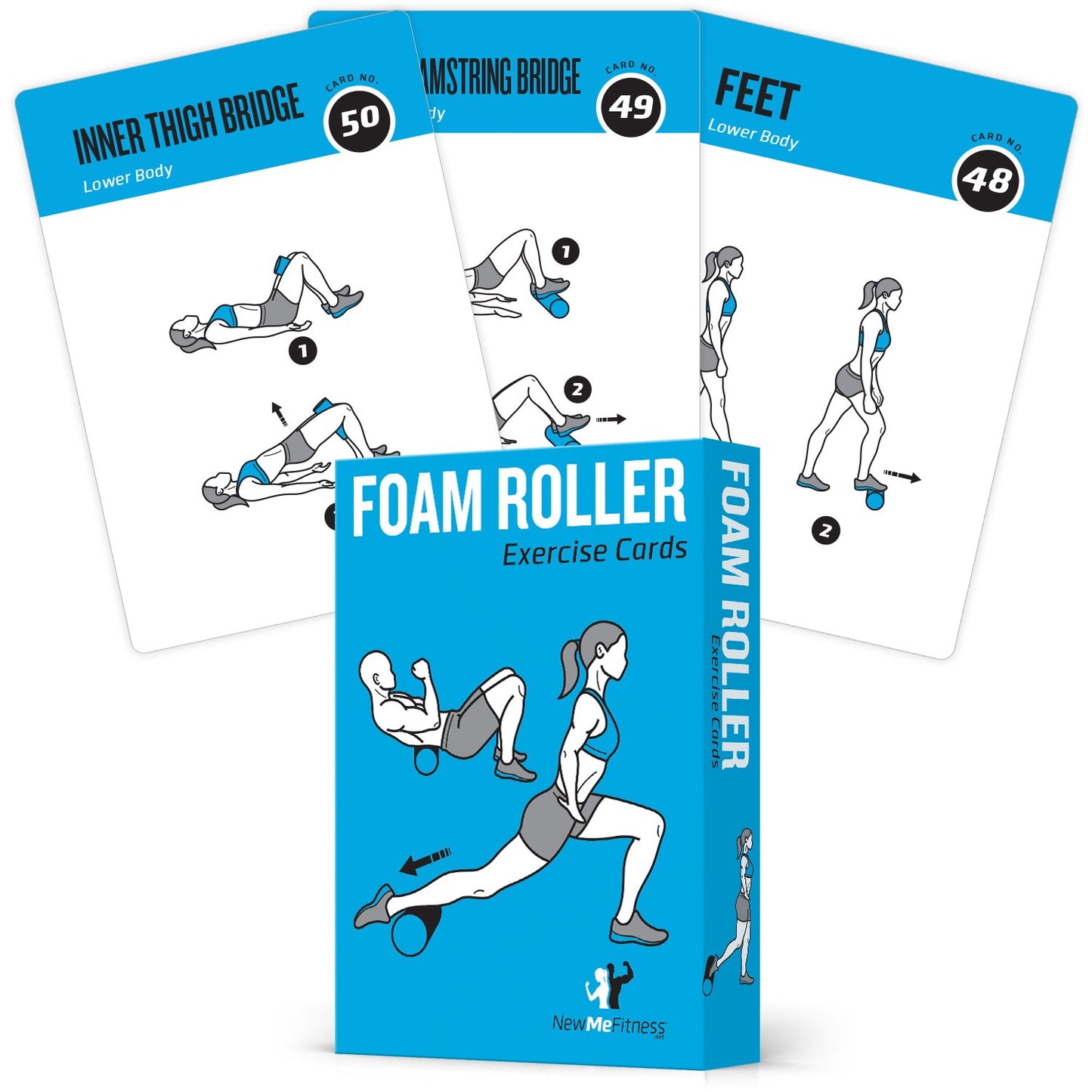 NewMe Fitness Stretching Workout Cards, Instructional Fitness Deck for Women & Men, Beginner Fitness Guide to Training Exercises at Home or Gym - My Store