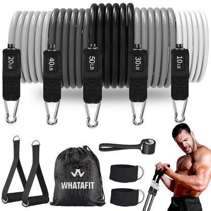 WHATAFIT Resistance Bands, Exercise Bands，Resistance Bands for Working Out, Work Out Bands with Handles for Men and Women Fitness, Strength Training Home Gym Equipment - My Store