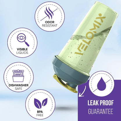 VELOMIX - 2 Pack- 28 oz Protein Shaker Bottles for Protein Mixes - 2x Wire Whisk | Leak Proof Shaker Cups for Protein Shakes | Protein Shaker Bottle Pack (Black/Transparent) - My Store