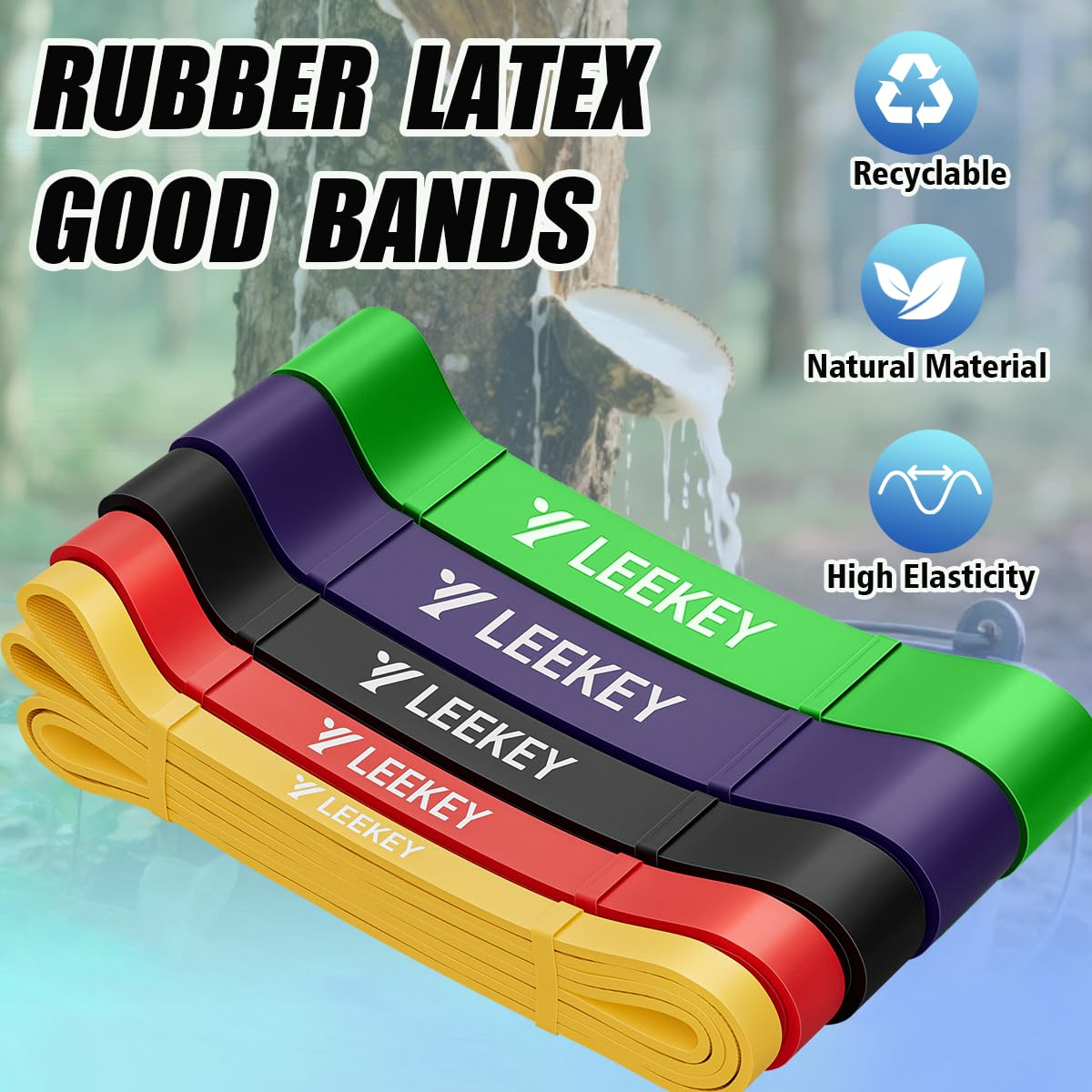 LEEKEY Resistance Bands Set for Pull-Up Assistance & Full-Body Training, Multi-Level Exercise Bands with Bag for Home Workouts, Physical Therapy, Strength Training (Men/Women) - My Store