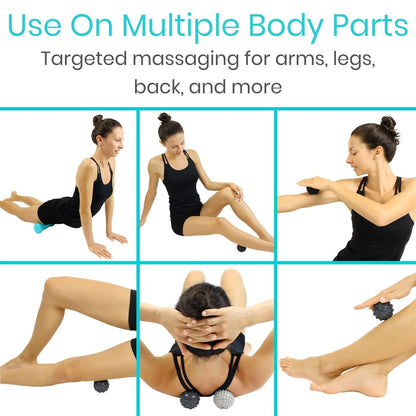 Vive Massage Ball Set (4 Piece) - Plantar Fasciitis Relief Foot Pain Hot Cold Therapy - Heel Spur, Sore Muscle, Trigger Point, Back, Arm, Neck, Shoulder, Leg Circulation Roller - My Store