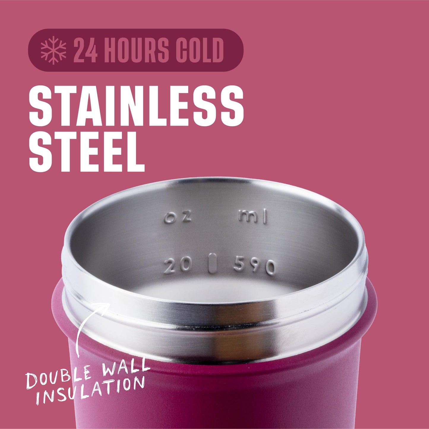 BlenderBottle Strada Shaker Cup Insulated Stainless Steel Water Bottle with Wire Whisk, 24-Ounce, Black - My Store