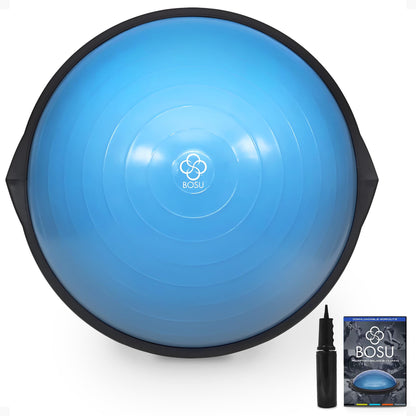 Bosu Balance Ball Exercise Trainer, Home Gym Equipment w/ Guided Workouts & Pump, 26", Blue - Inflatable Fitness Platform for Strength Training, Standing, Balancing, and Core Workout - My Store