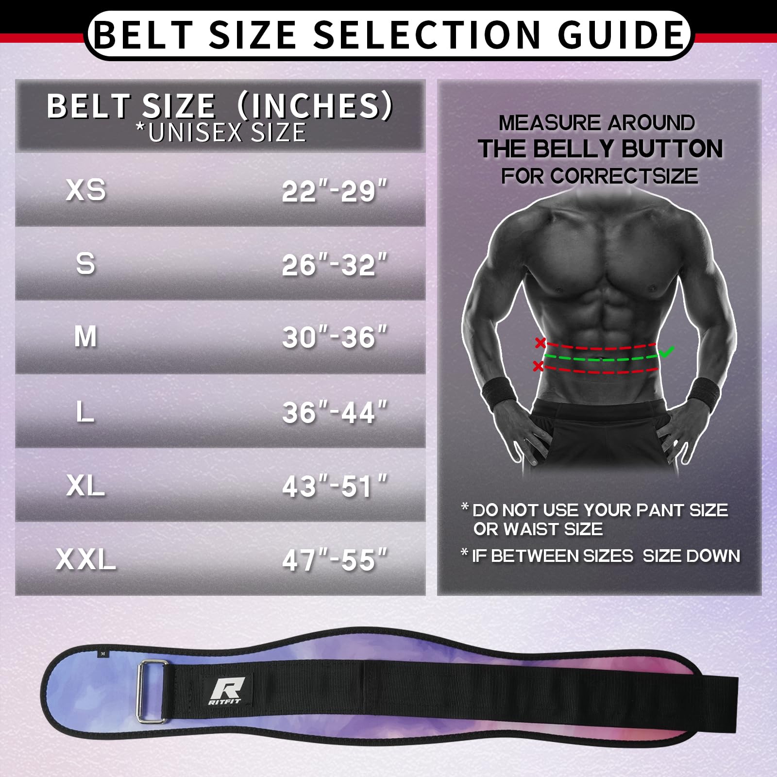 RitFit Weight Lifting Belt - Great for Squats, Lunges, Deadlift, Thrusters - Men and Women - 6 Inch Black/Camouflage - My Store