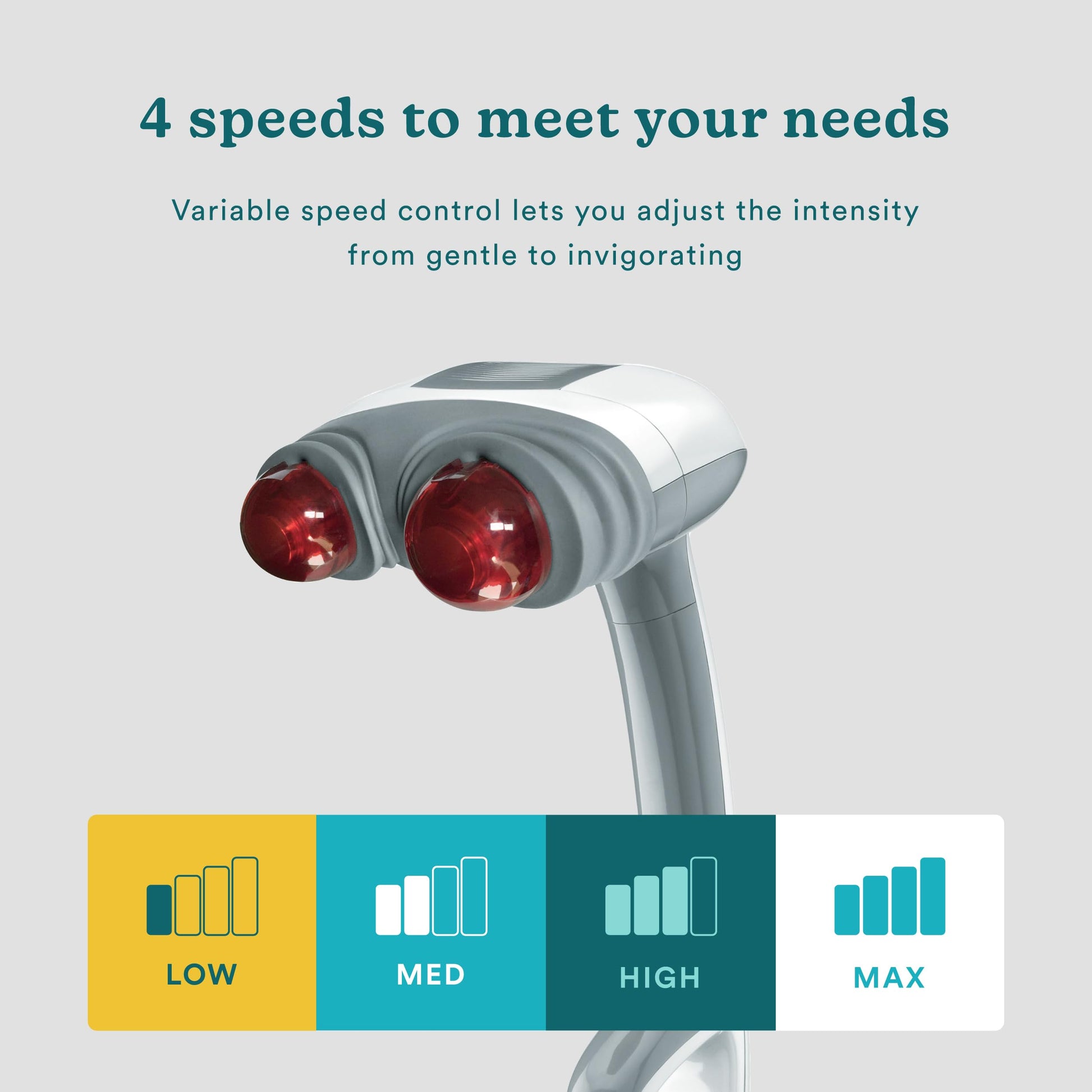 Homedics Back Massager - Heated Automatic Percussion Back, Body and Neck Massager with Dual Pivoting Heads, Interchangeable Nodes, for Shoulders, Legs and Feet, White - My Store