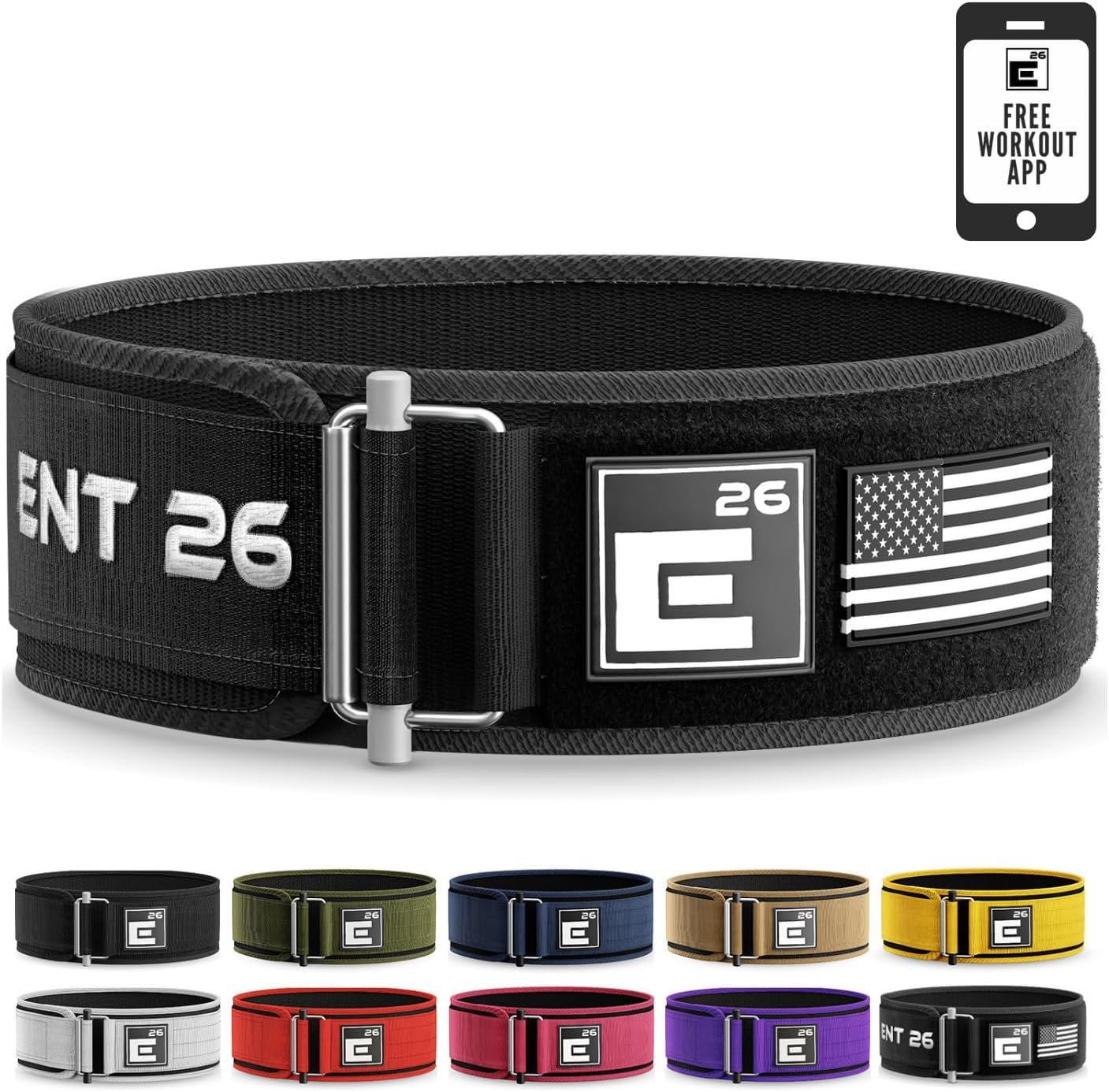 Element 26 Self-Locking Weight Lifting Belt - Premium Weightlifting Belt for Serious Functional Fitness and Olympic Lifting Athletes - Lifting Support for Men and Women - Deadlift Training Belt - My Store