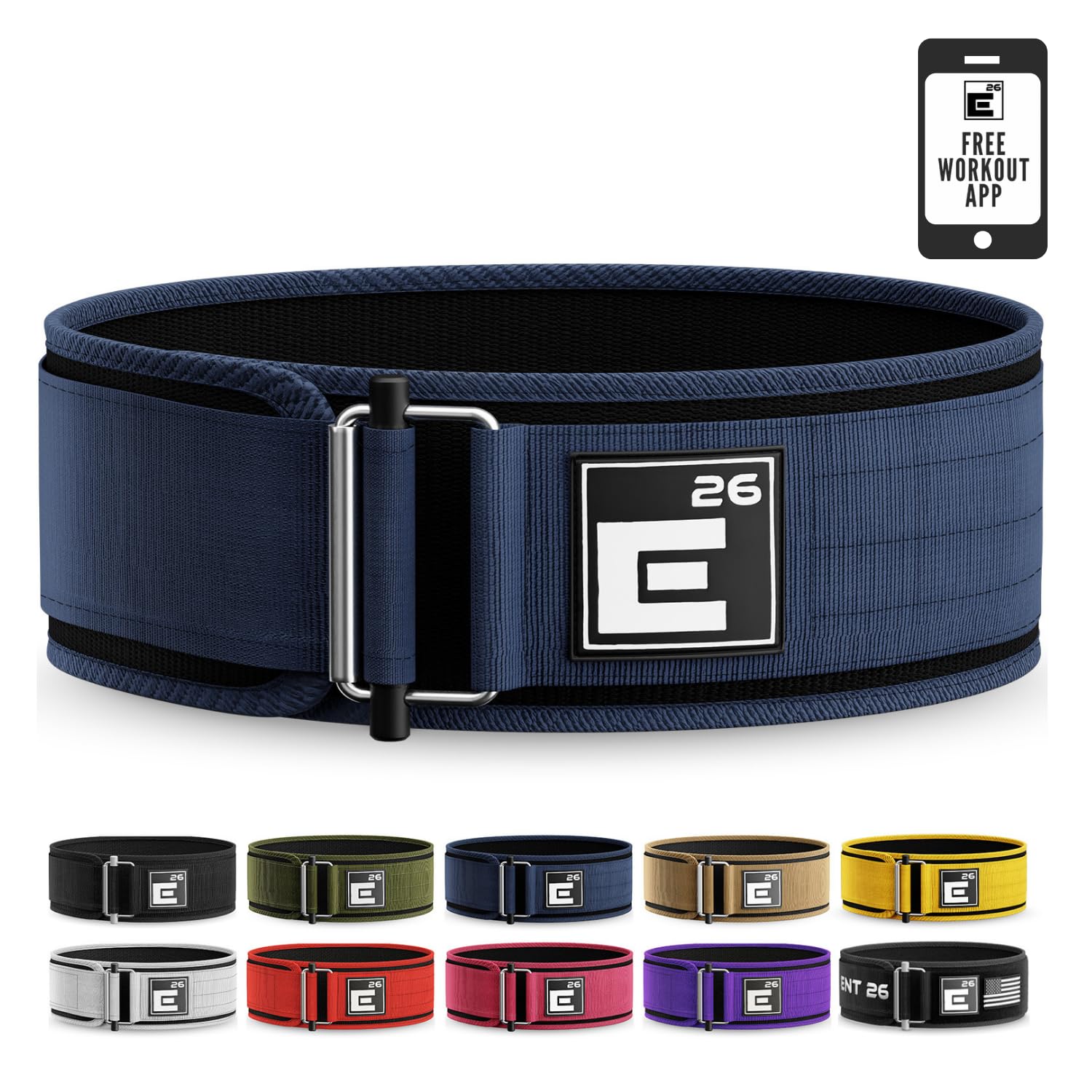 Element 26 Self-Locking Weight Lifting Belt - Premium Weightlifting Belt for Serious Functional Fitness and Olympic Lifting Athletes - Lifting Support for Men and Women - Deadlift Training Belt - My Store