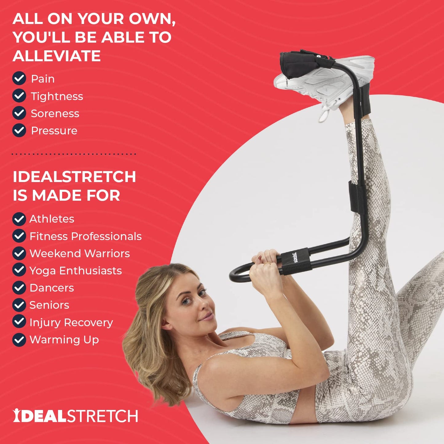 IdealStretch Original – Hamstring Stretcher, Lower Back Stretcher, Hip Stretcher, & Calf Stretcher - Knee Extension & Pain Relief - My Store