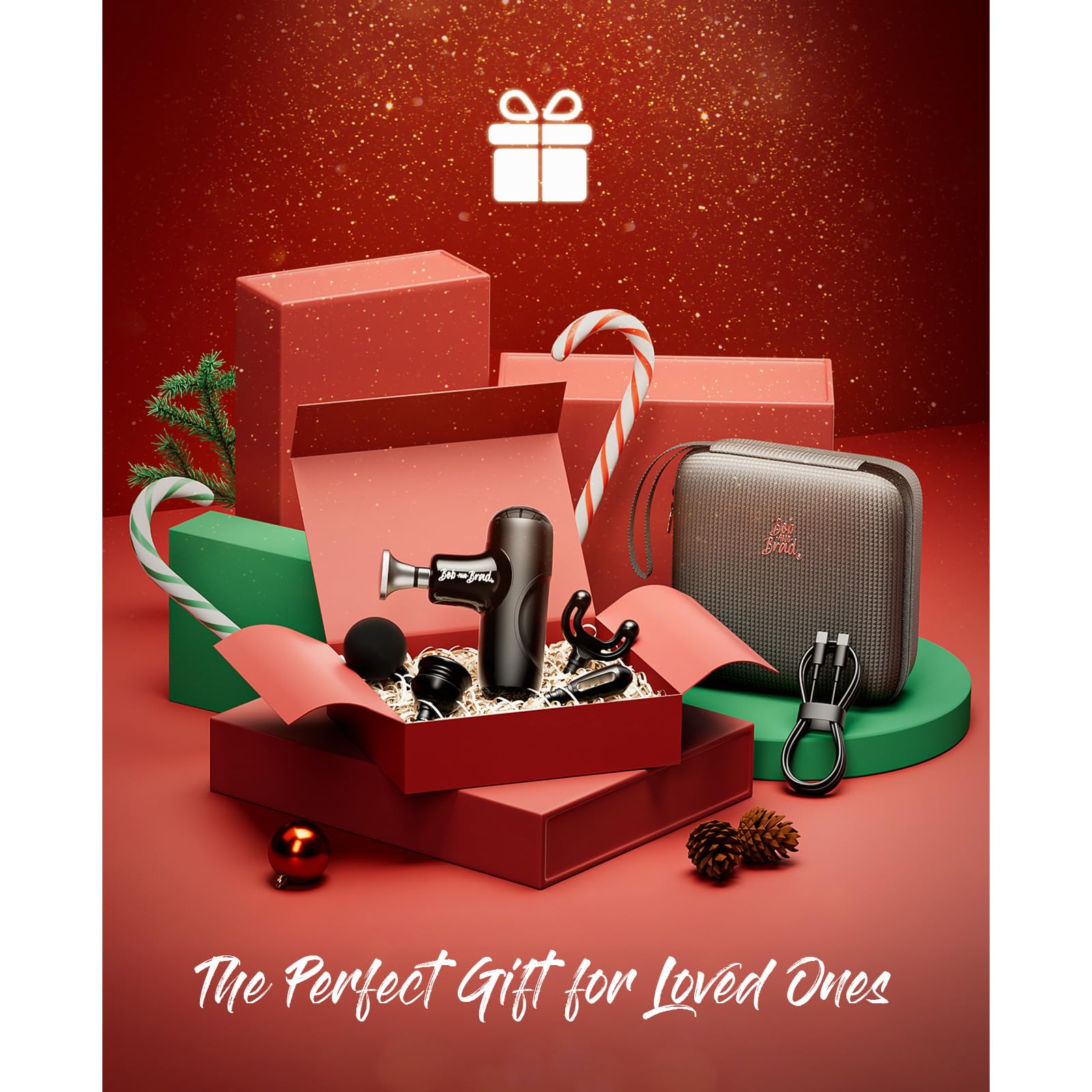 BOB AND BRAD Q2 Pro Mini Massage Gun with Heat and Cold Head,Pocket-Sized Deep Tissue Massager Gun,Portable Percussion Muscle Massager Gun, Ultra Small&Quiet Muscle Massage Gun - My Store