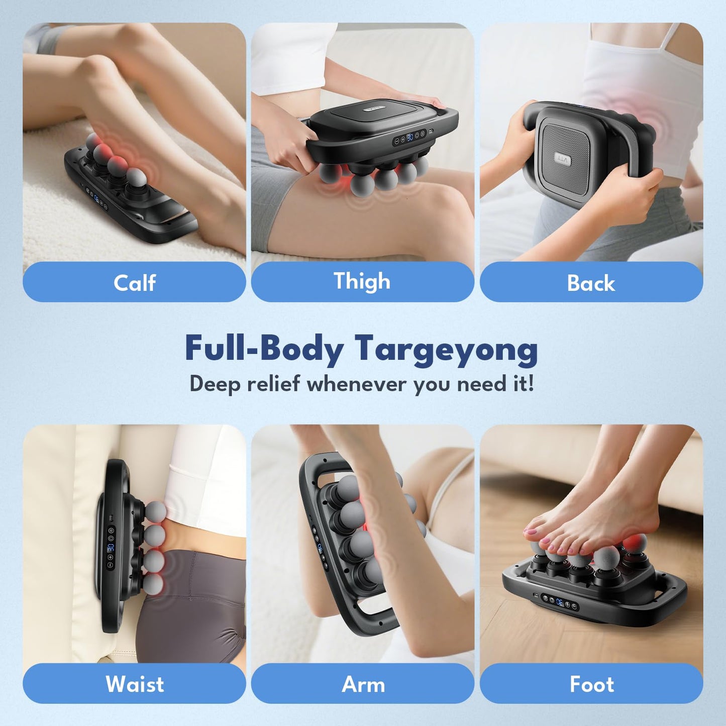 VTT 16-Head Massage Gun Set, Deep Tissue Percussion Massager with 3 Modes & 30 Intensities,Quiet Muscle Massage Gun for Back,Shoulders, Legs, Foot, Body Muscle Pain Relief - My Store