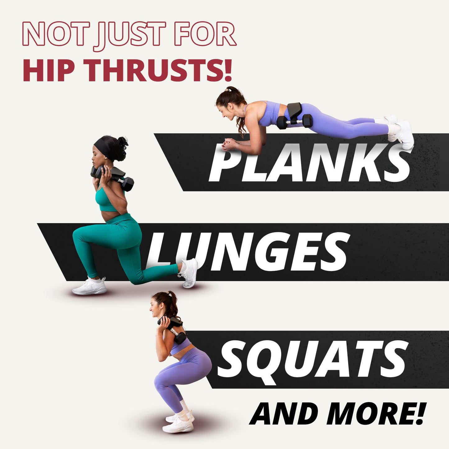 Bellabooty OG Belt - Bellabooty Exercise Hip Thrust Belt – For Dumbbells, Kettlebells, and Plates – Slip-Resistant Padding for Hip Protection – Perfect for Gym, Home, and On-the-Go Workouts