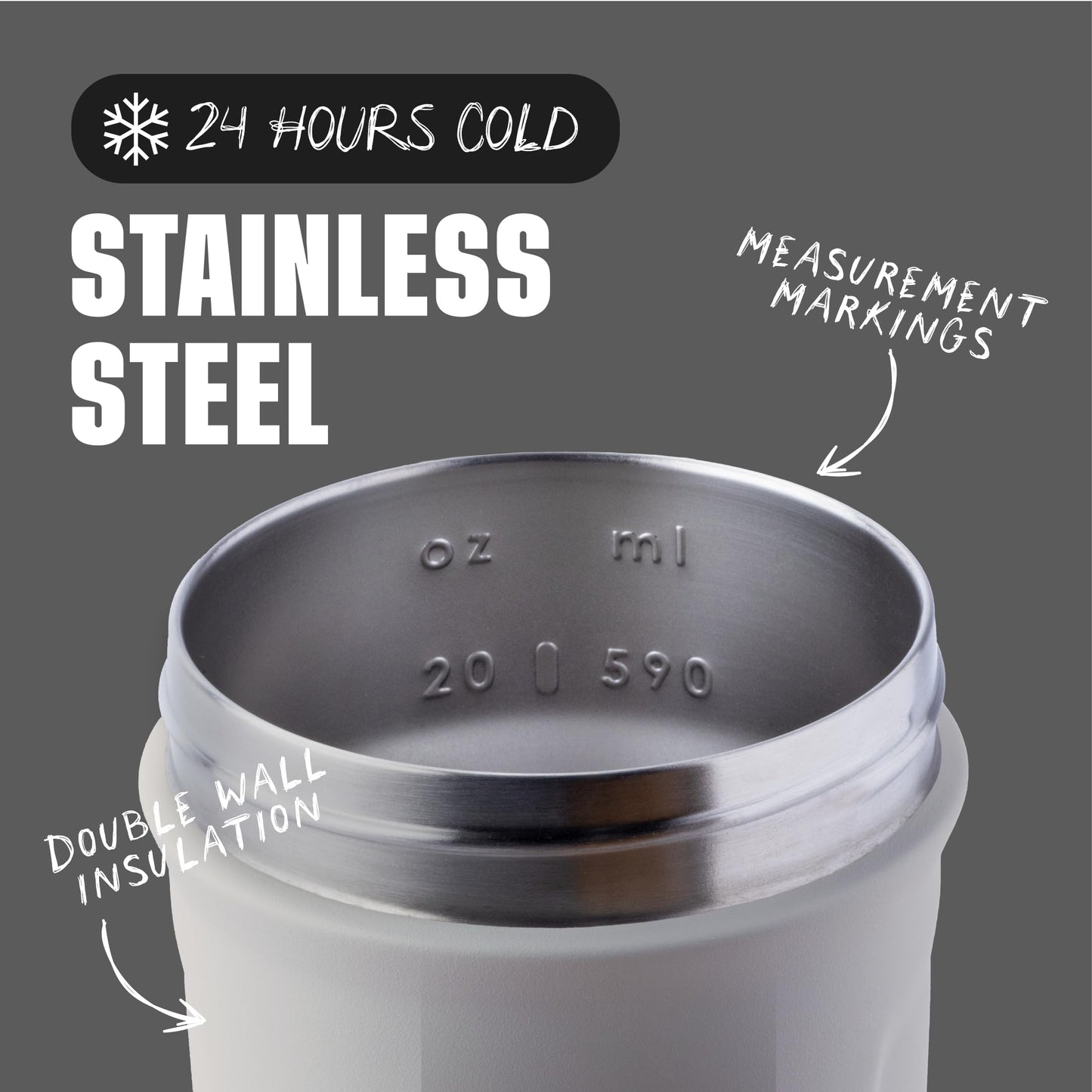 BlenderBottle Strada Shaker Cup Insulated Stainless Steel Water Bottle with Wire Whisk, 24-Ounce, Black - My Store