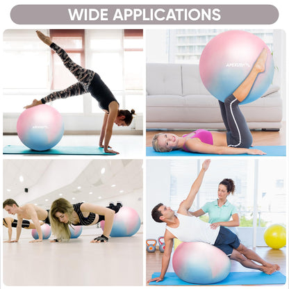 APEXUP Yoga & Pilates Ball - Anti Slip Heavy Duty Gym Ball for Fitness, Balance & Core Workout - My Store