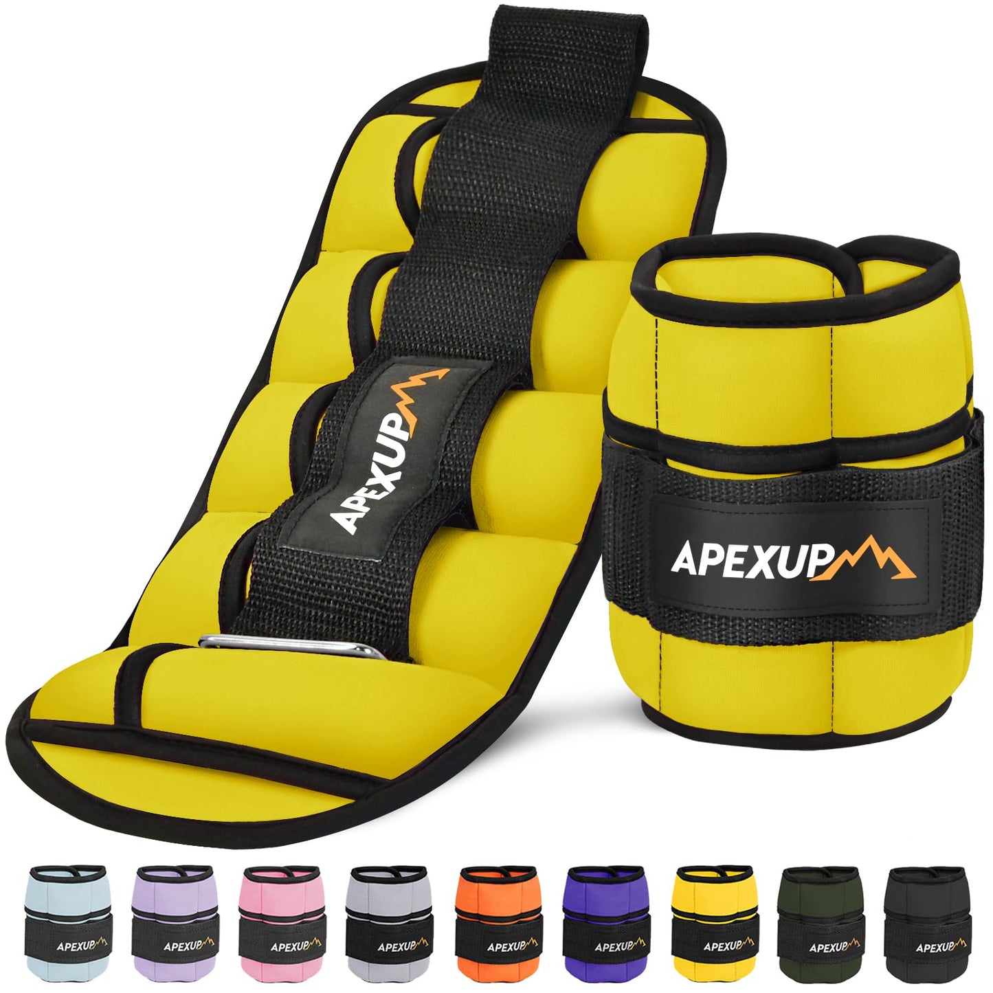 APEXUP 10lbs/Pair Adjustable Ankle Weights for Women and Men, Modularized Leg Weight Straps for Yoga, Walking, Running, Aerobics, Gym