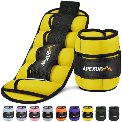 APEXUP 10lbs/Pair Adjustable Ankle Weights for Women and Men, Modularized Leg Weight Straps for Yoga, Walking, Running, Aerobics, Gym