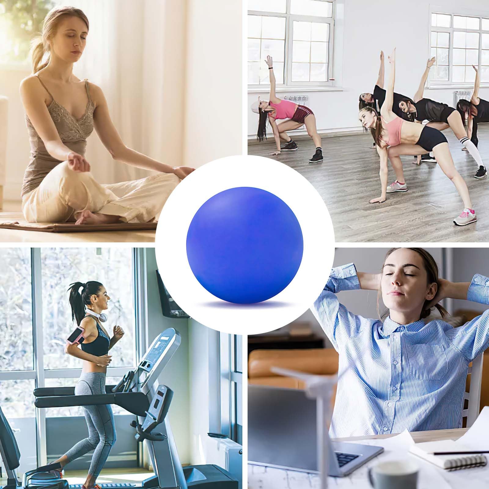 WOVTE Massage Lacrosse Ball for Sore Muscles, Shoulders, Neck, Back, Foot, Body, Deep Tissue, Trigger Point, Muscle Knots, Yoga and Myofascial Release (Blue) - My Store