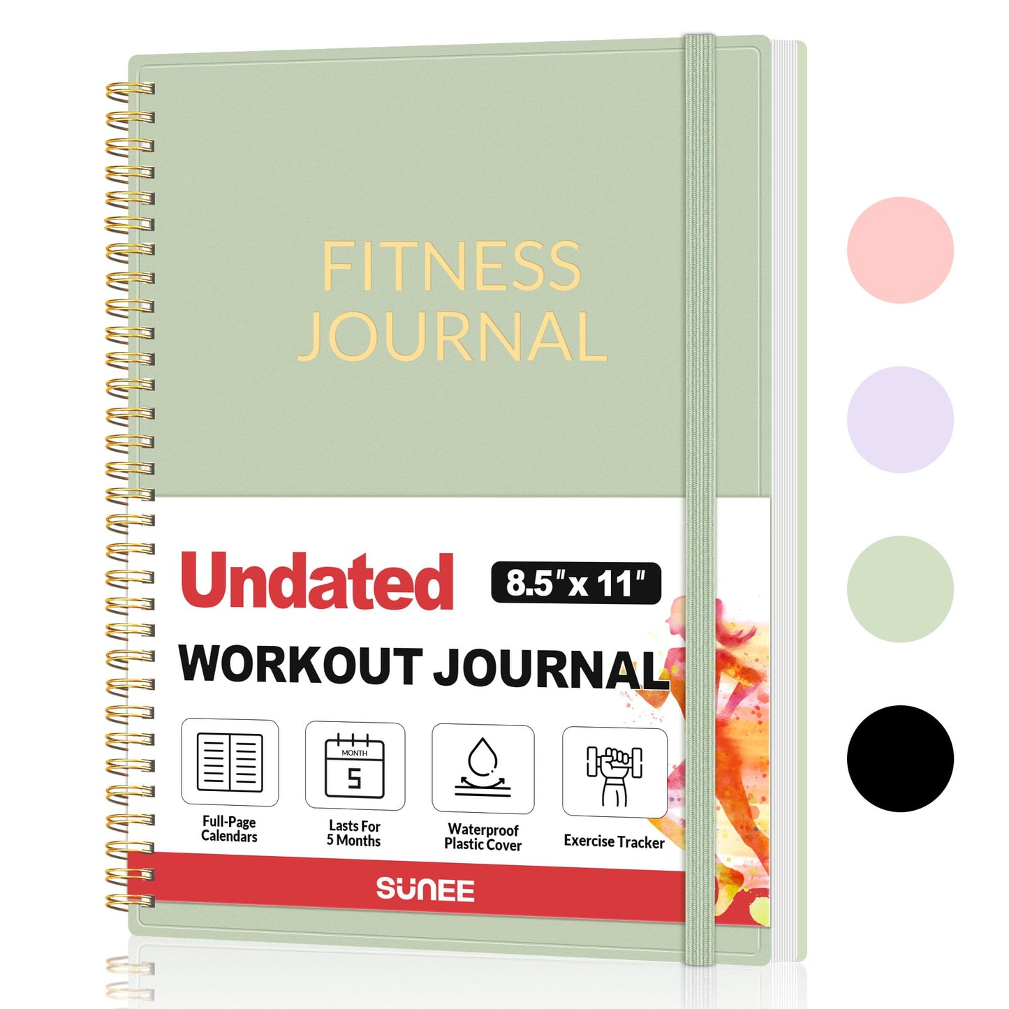 Fitness Journal Workout Planner for Women & Men, A5 (6.4" x 8.3") Workout Journal Log Book Planner Gift for Track Gym Essentials, Home Workouts, Track Progress, Achieve Wellness Goals, Black - My Store