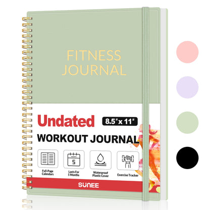 Fitness Journal Workout Planner for Women & Men, A5 (6.4" x 8.3") Workout Journal Log Book Planner Gift for Track Gym Essentials, Home Workouts, Track Progress, Achieve Wellness Goals, Black - My Store
