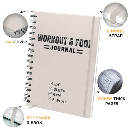 Nextnoid Hardcover Fitness Journal Workout Planner for Men & Women - A5(5.7" x 8.3") Sturdy Workout Log Book to Track Gym & Home Workouts - My Store