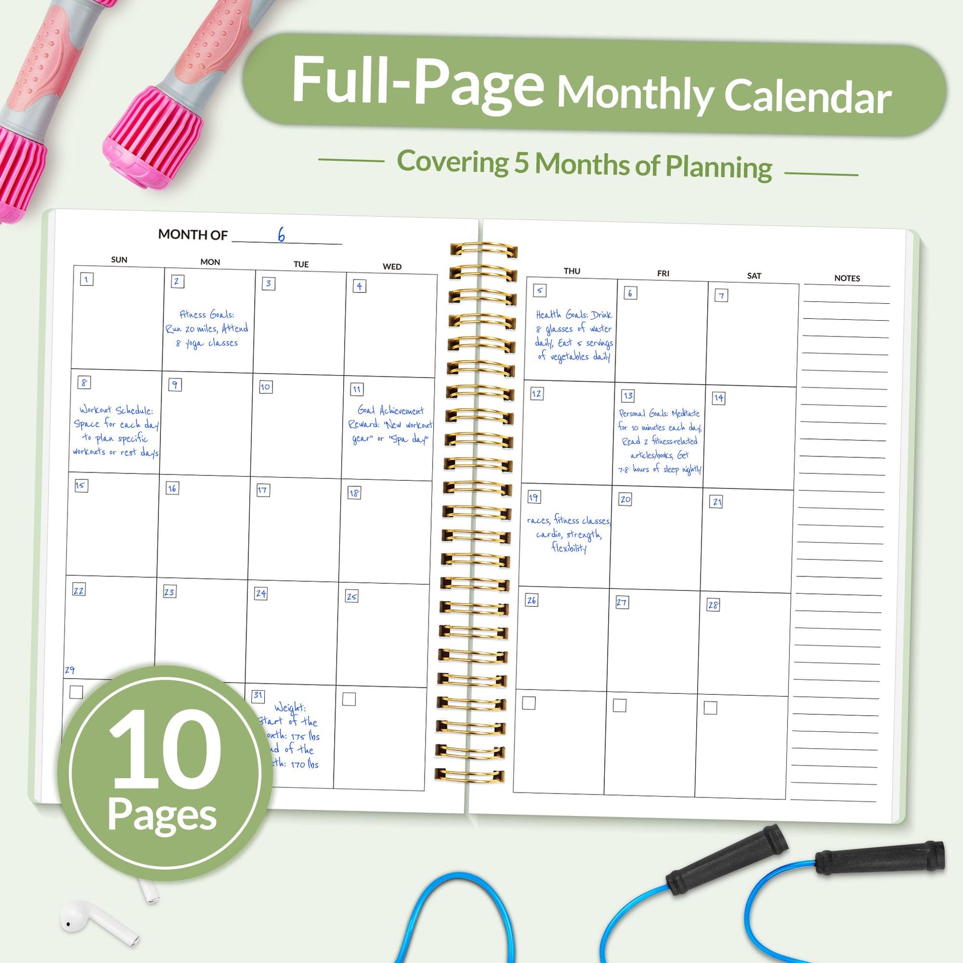 Fitness Journal Workout Planner for Women & Men, A5 (6.4" x 8.3") Workout Journal Log Book Planner Gift for Track Gym Essentials, Home Workouts, Track Progress, Achieve Wellness Goals, Black - My Store