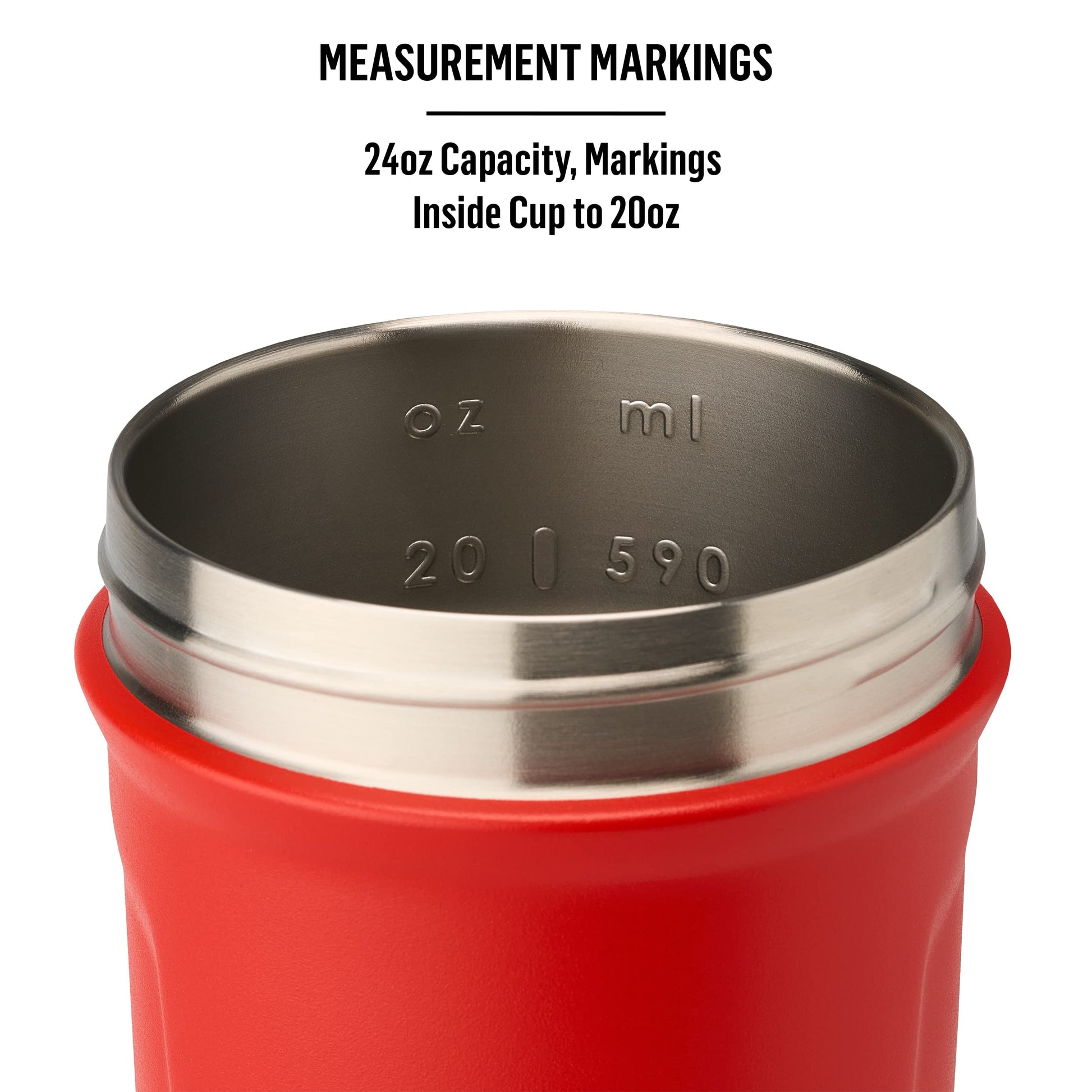 BlenderBottle Strada Shaker Cup Insulated Stainless Steel Water Bottle with Wire Whisk, 24-Ounce, Black - My Store