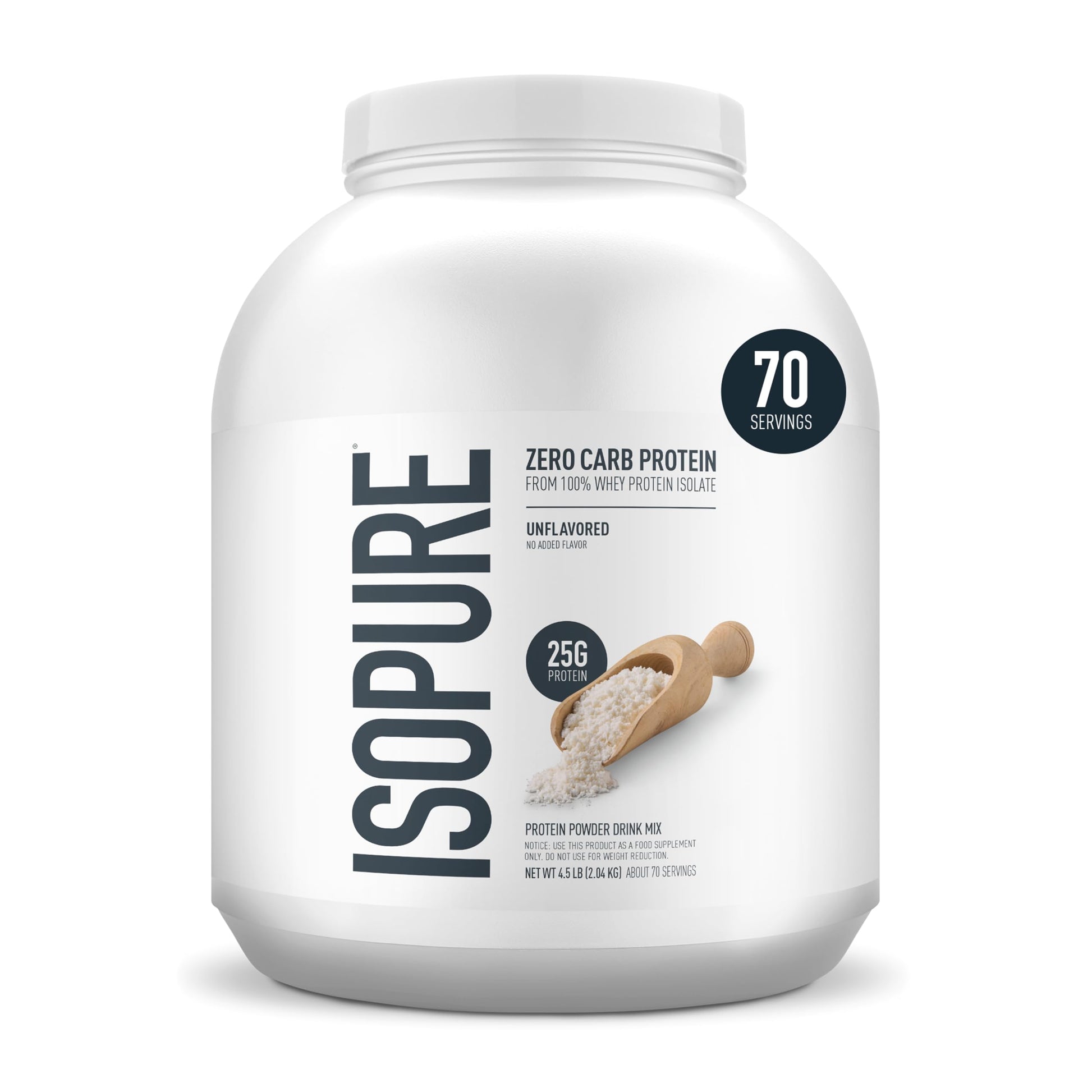 Isopure Zero Carb 100% Pure Whey Isolate Protein Powder, Lactose Free, Gluten Free, With Vitamins, Unflavored, 25g Protein Per Serving, 1 Lb, 16 Servings (Packaging May Vary) - My Store