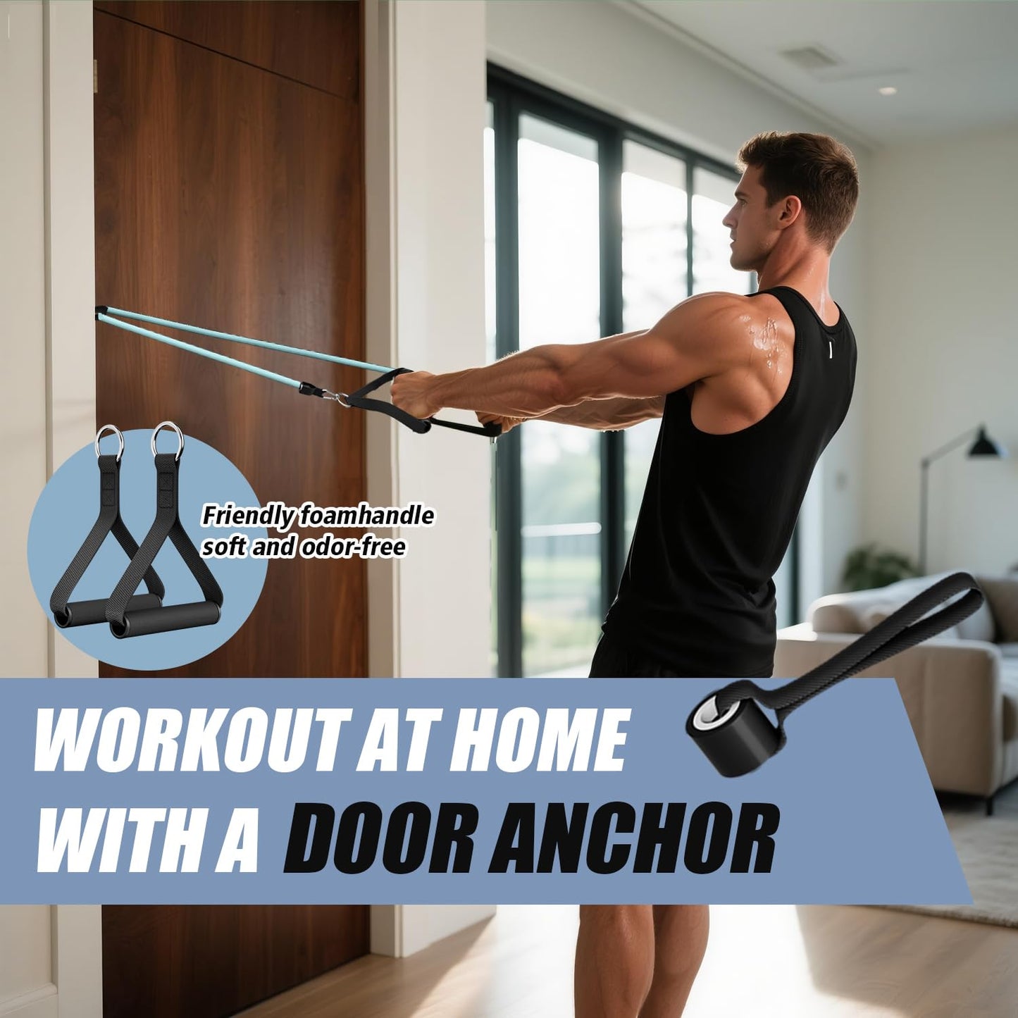 WHATAFIT Resistance Bands, Exercise Bands，Resistance Bands for Working Out, Work Out Bands with Handles for Men and Women Fitness, Strength Training Home Gym Equipment - My Store