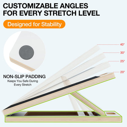 TEMI Slant Board for Calf-Stretching - Wooden Incline Wedge Stretcher for Squats, Foot & Ankle Mobility, Portable Fitness Equipment, Balance Block for Heel Stretch - My Store