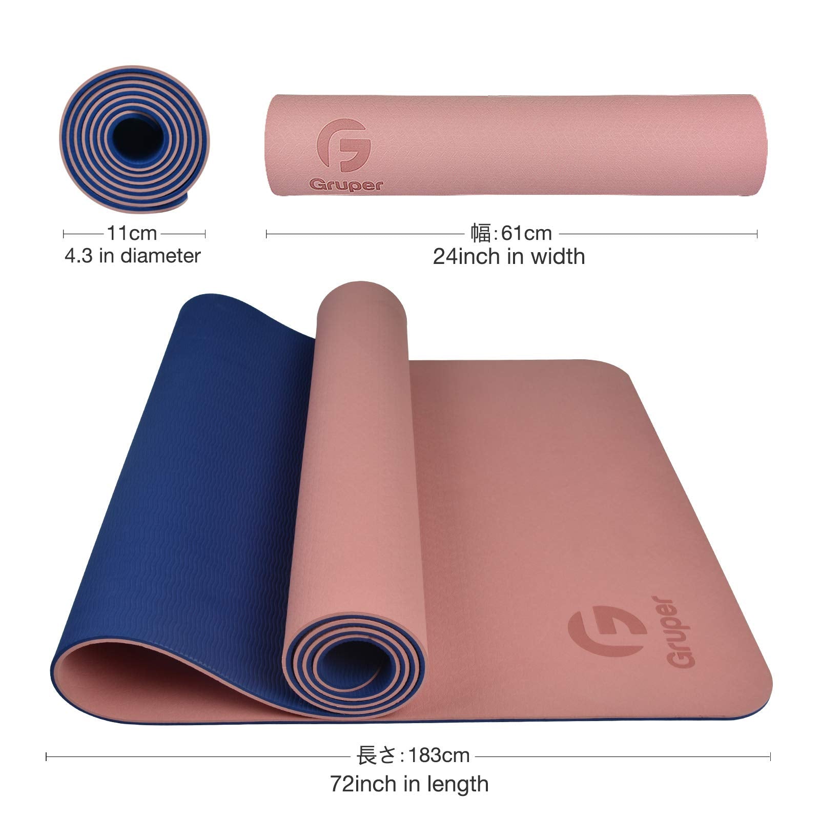 Yoga Mat Non Slip, Eco Friendly Fitness Exercise Mat with Carrying Strap,Pro Yoga Mats for Women,Workout Mats for Home, Pilates and Floor Exercises - My Store