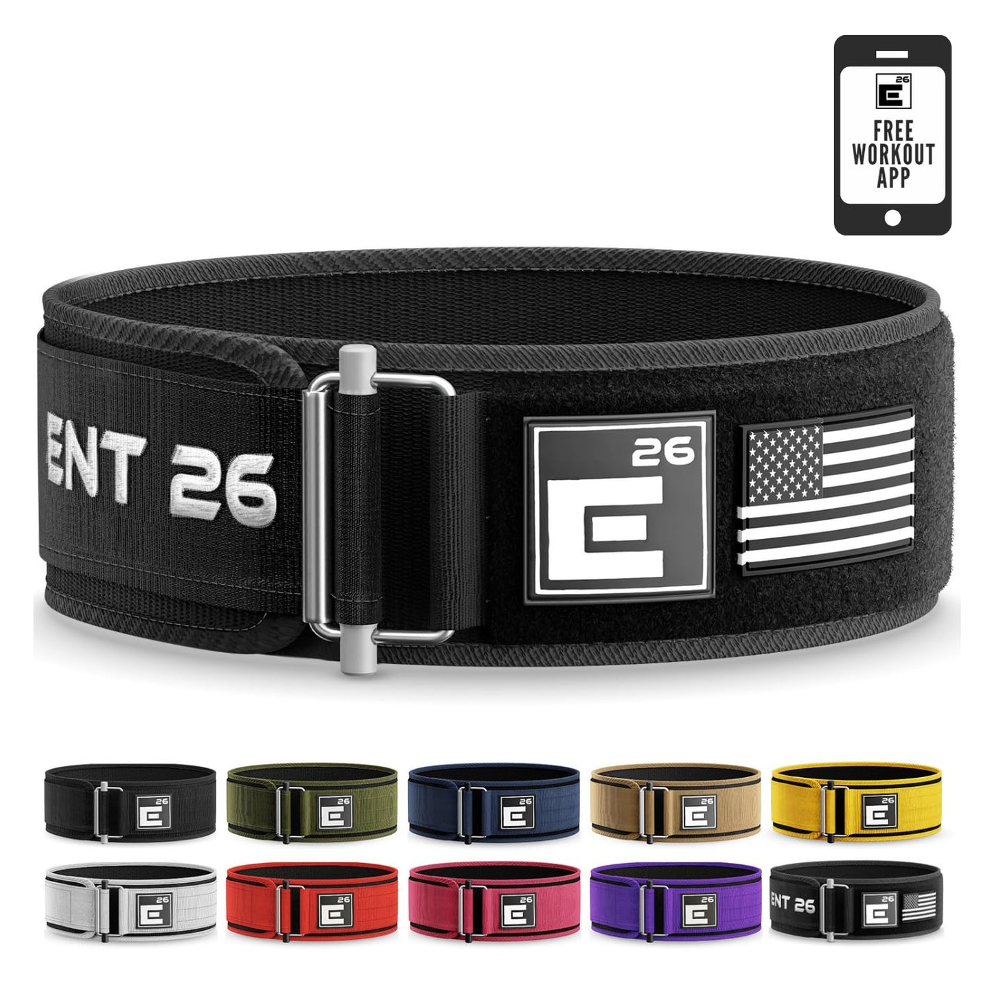 Element 26 Self-Locking Weight Lifting Belt - Premium Weightlifting Belt for Serious Functional Fitness and Olympic Lifting Athletes - Lifting Support for Men and Women - Deadlift Training Belt - My Store