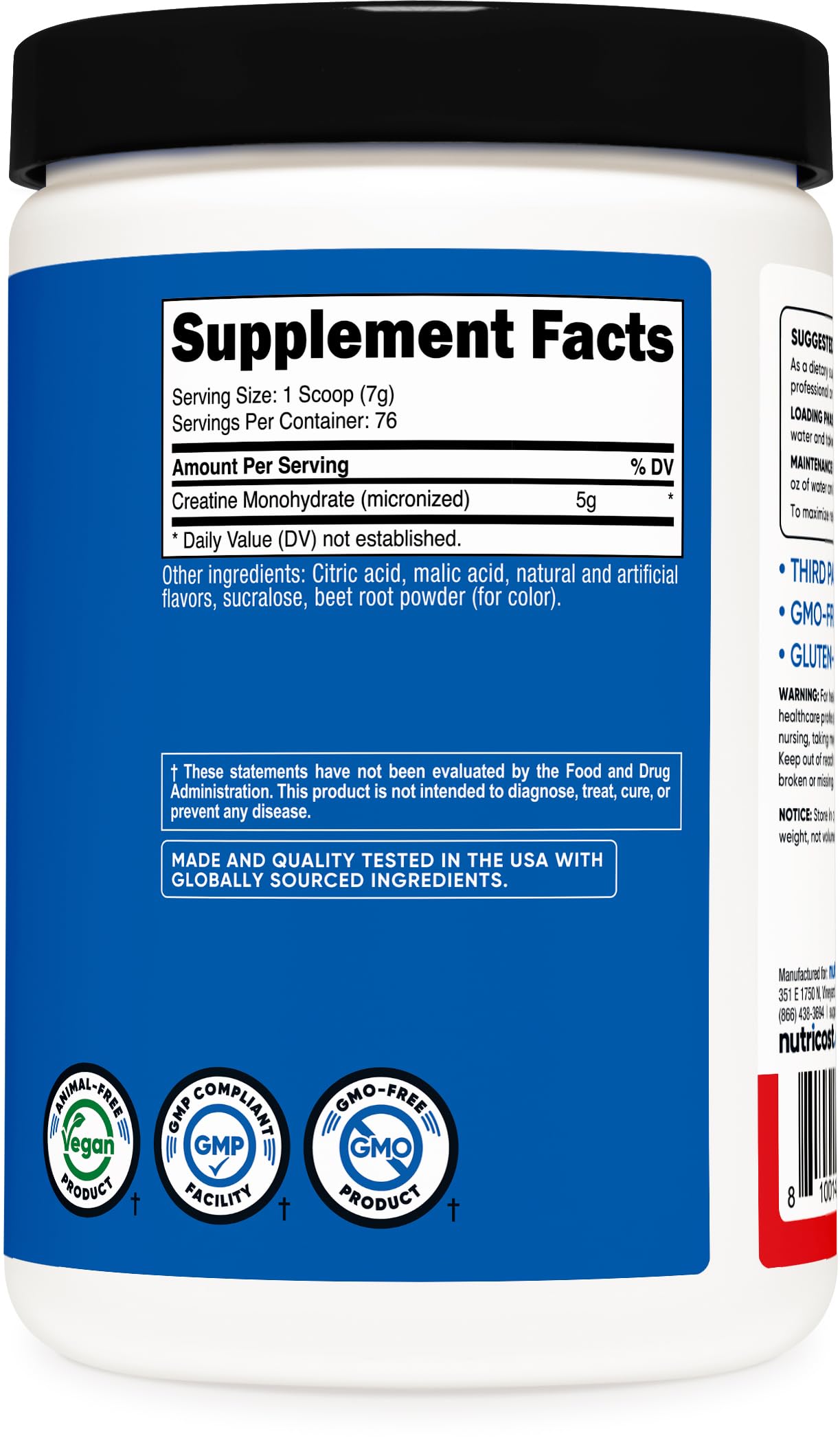 Nutricost Creatine Monohydrate Micronized Powder 500G, 5000mg Per Serv (5g) - 100 Servings, 17.9 Oz - My Store