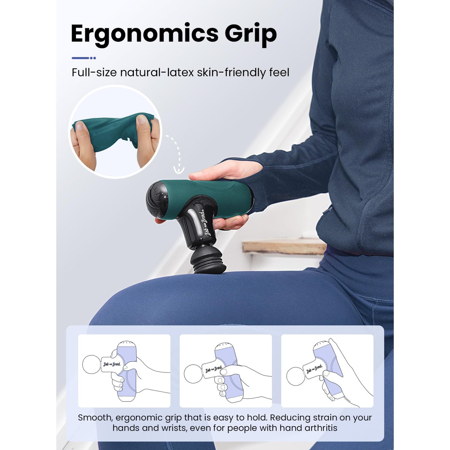 BOB AND BRAD Q2 Pro Mini Massage Gun with Heat and Cold Head,Pocket-Sized Deep Tissue Massager Gun,Portable Percussion Muscle Massager Gun, Ultra Small&Quiet Muscle Massage Gun - My Store