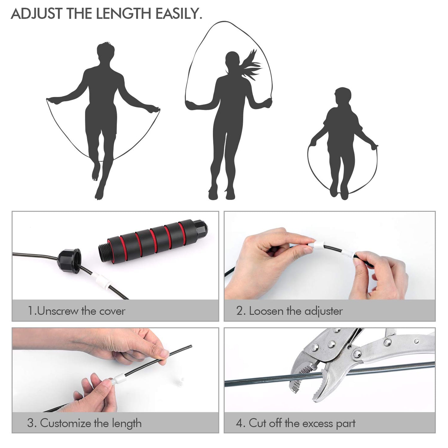 Jump Rope, Tangle-Free Rapid Speed Jumping Rope Cable with Ball Bearings for Women, Men, and Kids, Adjustable Steel Jump Rope with Foam Handles for Home Gym Exercise Fitness Workout Equipment & Slim Body - My Store