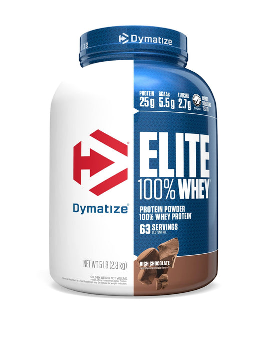 Dymatize Elite 100% Whey Protein Powder, Cookies & Cream, 25g of Protein, 5.5g BCAAs, Less Than 140 Cal., Gluten Free, 3g Carb, 2g Sugar, 3g Fat (25 Servings)
