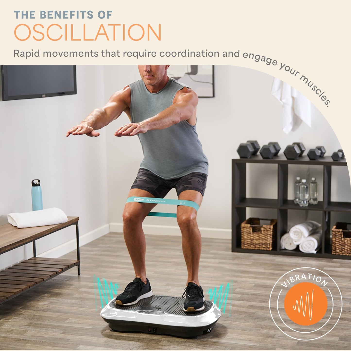 Lifepro Waver Vibration Plate Exercise Machine for Lymphatic Drainage, Muscle Activation, Full-Body Workout Vibrating Platform with Loop Bands, Fitness Equipment for Strength Toning & Fat Loss - My Store