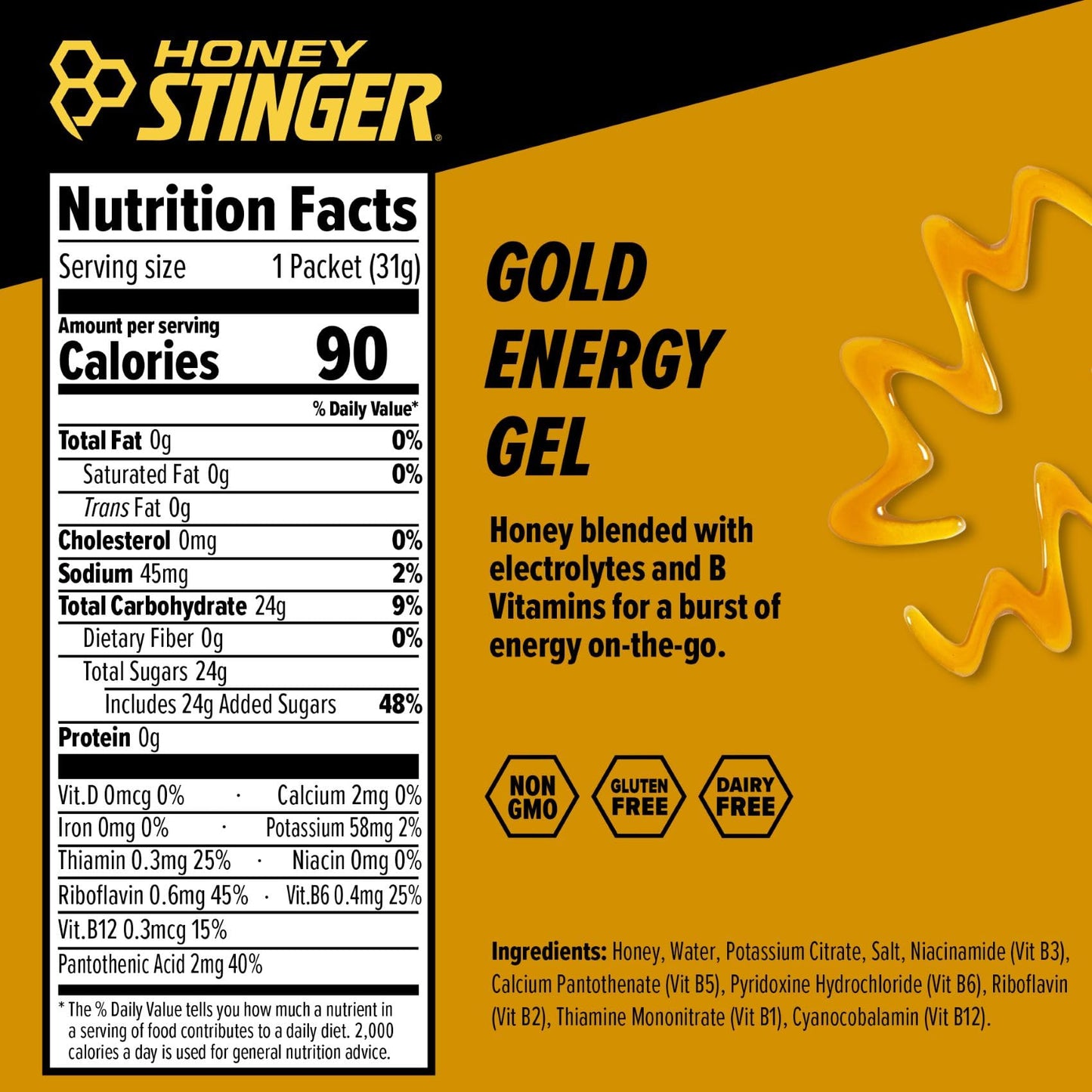 Honey Stinger Organic Fruit Smoothie Energy Gel, Gluten Free & Caffeine Free, for Exercise, Running and Performance, Sports Nutrition for Home & Gym, Pre and Mid Workout, 12 Pack, 13.2 Ounce