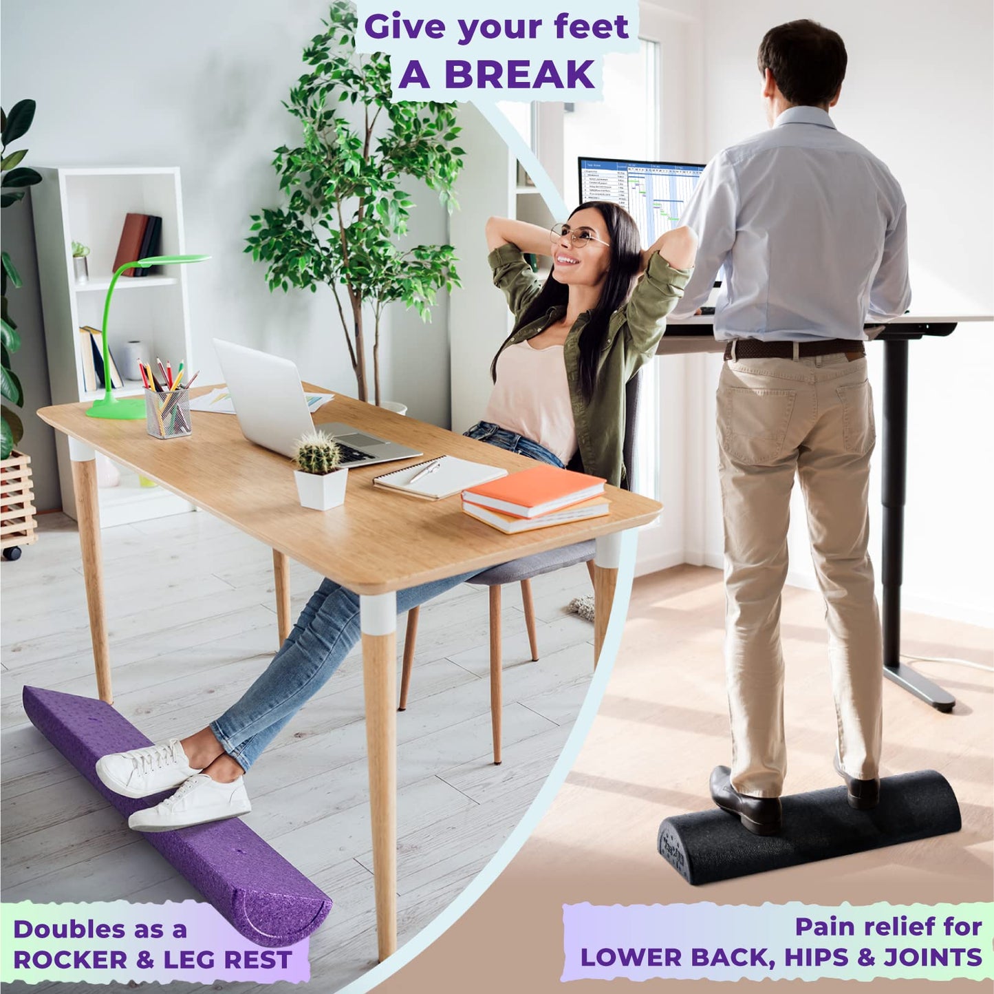 Yes4All High-Density EPP Half Round Back Roller Foam, Exercise Foam Roller for Yoga, Pilates & Stretching - 12, 18, 24, 36 inch - My Store