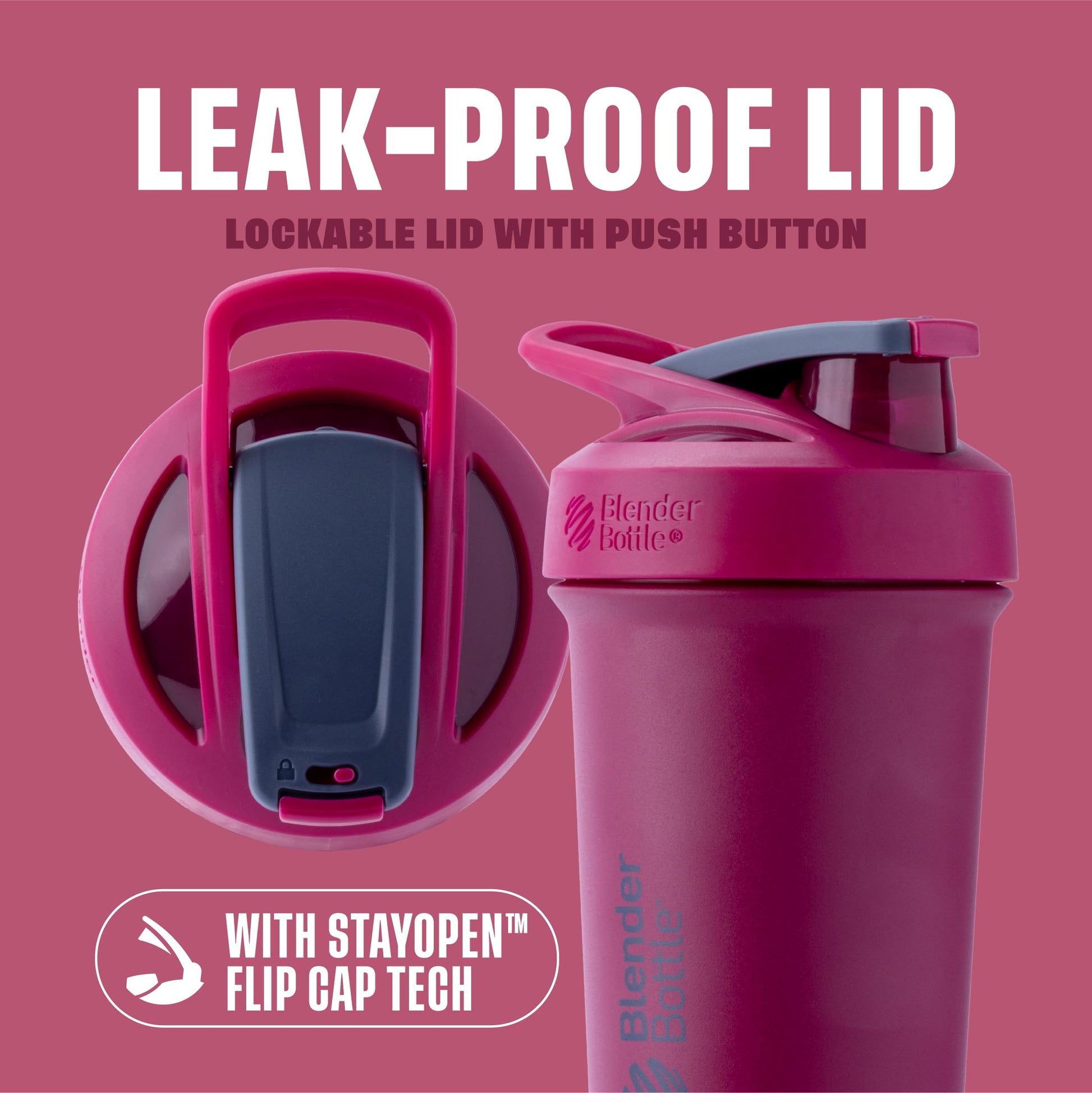 BlenderBottle Strada Shaker Cup Insulated Stainless Steel Water Bottle with Wire Whisk, 24-Ounce, Black - My Store