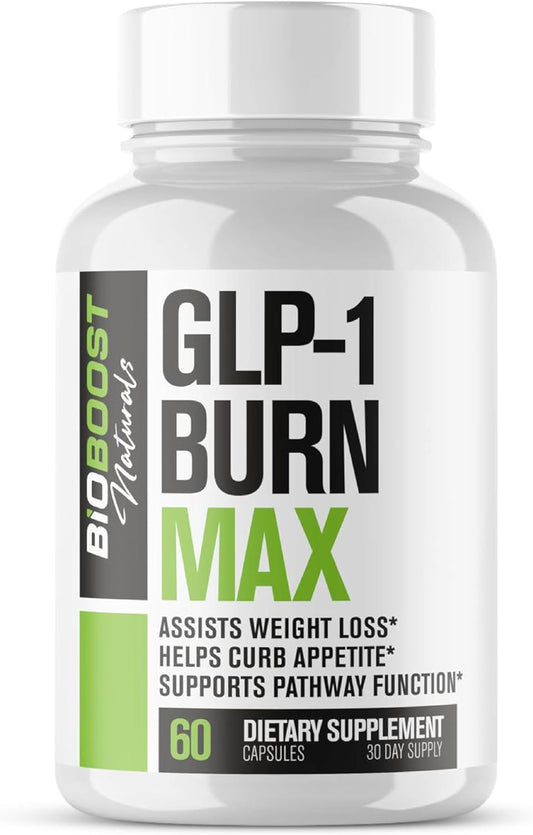 GLP-1 Burn MAX | Weight Loss Pills for Women & Fat Burner for Men + Appetite Suppressant & Energy Supplement | 3rd Party Tested Formula | 5 Powerful Ingredients - 60 Capsules to Lose Weight