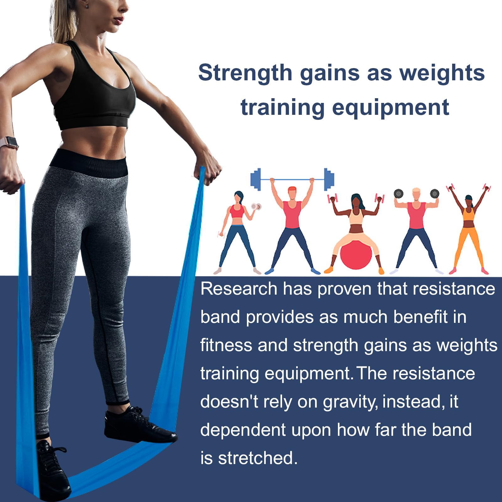 Resistance Bands,Professional Long Non-Latex Elastic Stretch Bands,Exercise Bands for Physical Therapy, Yoga, Pilates, Rehab, at-Home or The Gym Workouts, Strength Training - My Store
