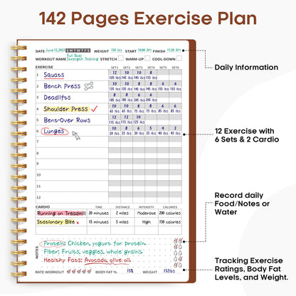 Fitness Workout Journal for Women & Men, A5(5.5" x 8.2") Workout Log Book Planner for Tracking, Progress, and Achieving Your Wellness Goals - Green - My Store