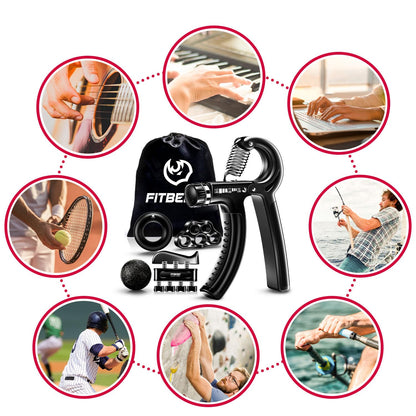 FitBeast Grip Strengthener Forearm Strengthener Hand Grips Strengthener Kit - 5 Pack Adjustable Resistance - My Store