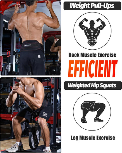 Dip belt With 37-40" Chain, 550lbs - 650lbs Weight Capacity, Weightlifting Belt for Dips and Pullups - My Store