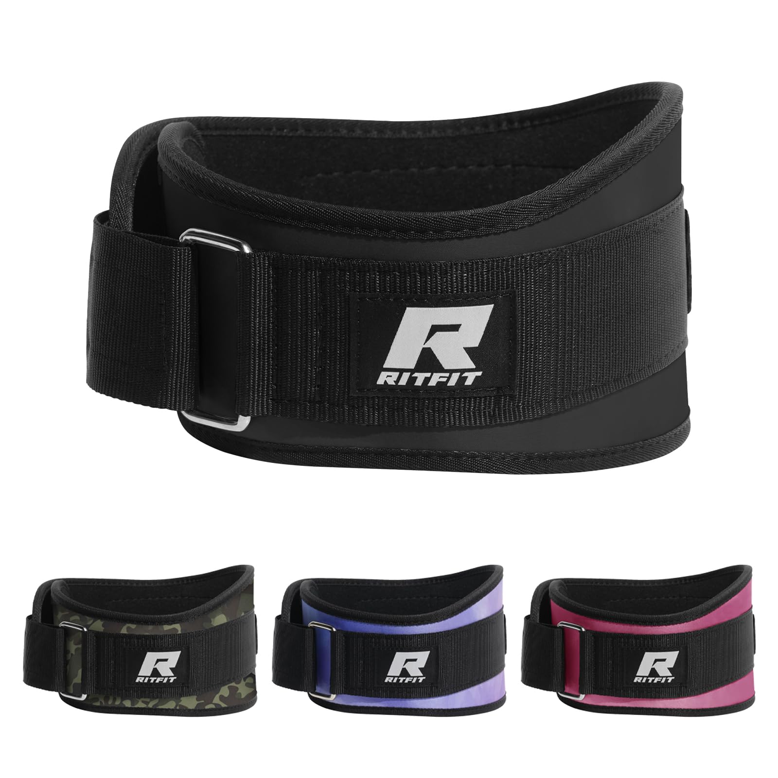 RitFit Weight Lifting Belt - Great for Squats, Lunges, Deadlift, Thrusters - Men and Women - 6 Inch Black/Camouflage - My Store