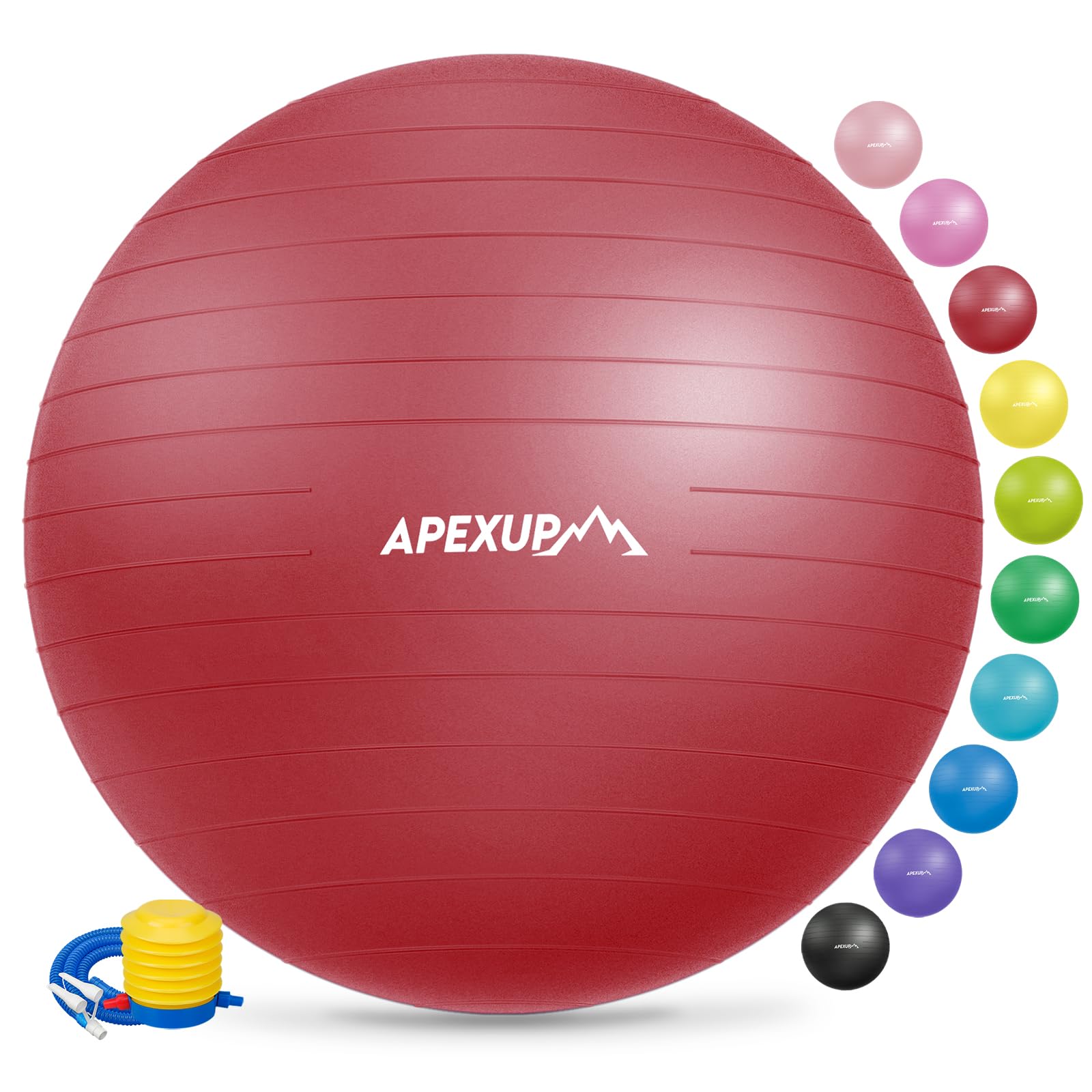 APEXUP Yoga & Pilates Ball - Anti Slip Heavy Duty Gym Ball for Fitness, Balance & Core Workout - My Store