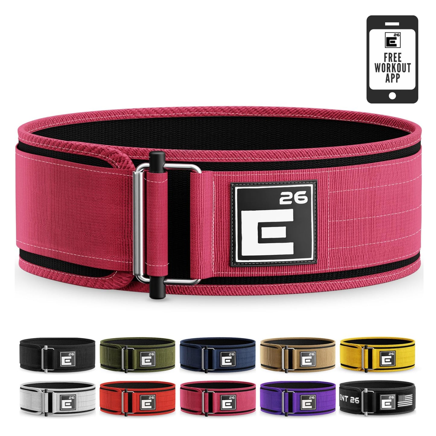 Element 26 Self-Locking Weight Lifting Belt - Premium Weightlifting Belt for Serious Functional Fitness and Olympic Lifting Athletes - Lifting Support for Men and Women - Deadlift Training Belt - My Store