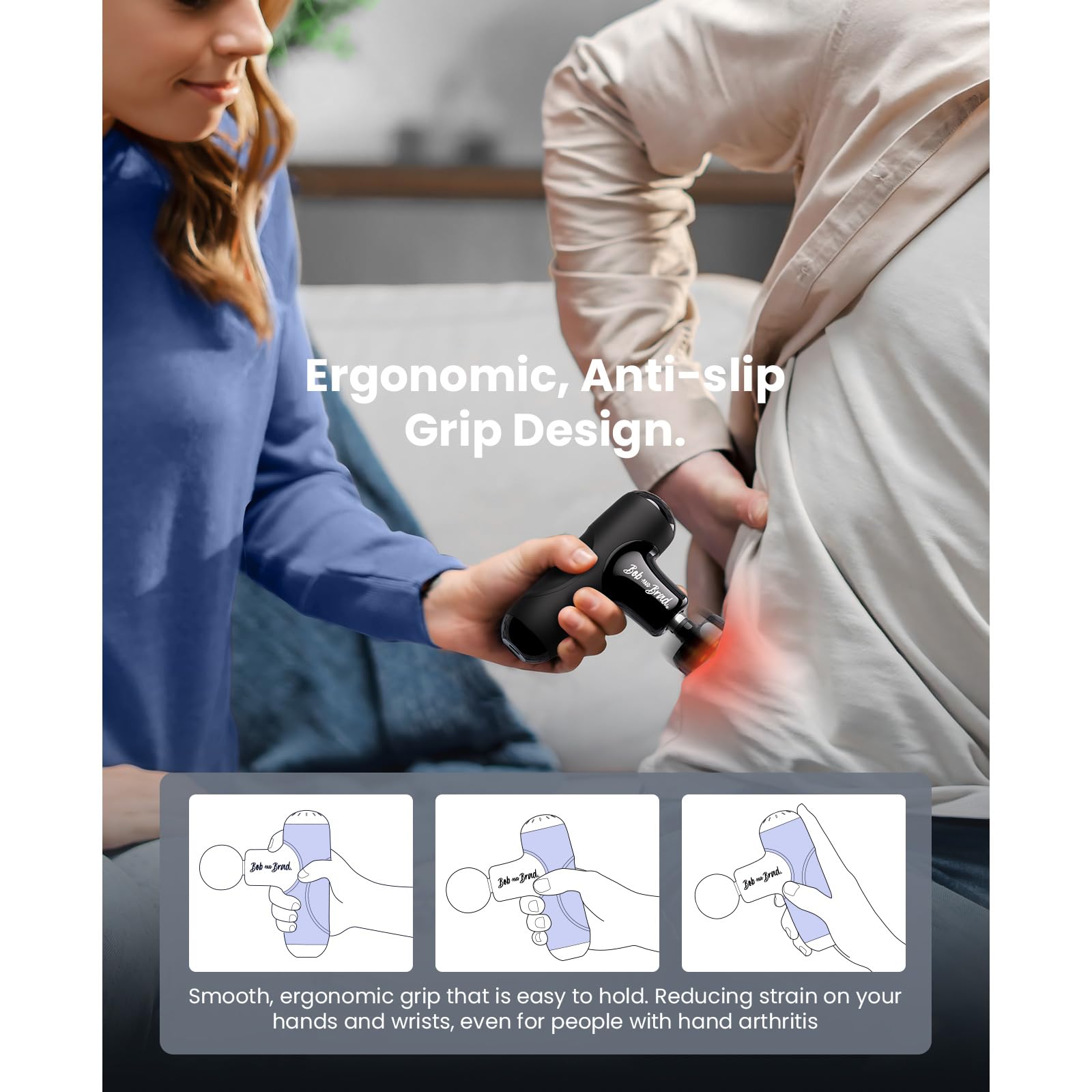 BOB AND BRAD Q2 Pro Mini Massage Gun with Heat and Cold Head,Pocket-Sized Deep Tissue Massager Gun,Portable Percussion Muscle Massager Gun, Ultra Small&Quiet Muscle Massage Gun - My Store